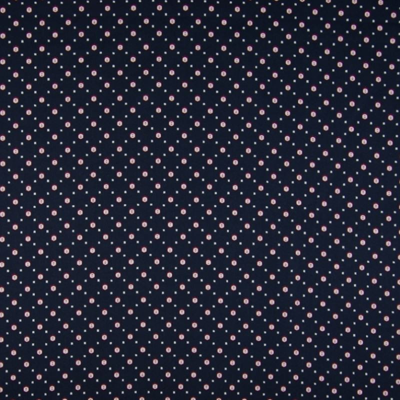 Tissu Coton Imprimé Géometrique Marine 