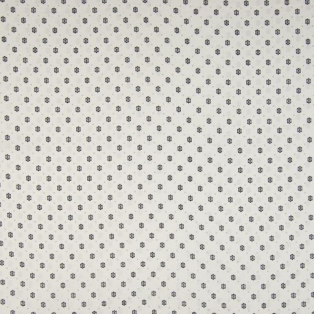 Tissu Coton Imprimé Géometrique Blanc 