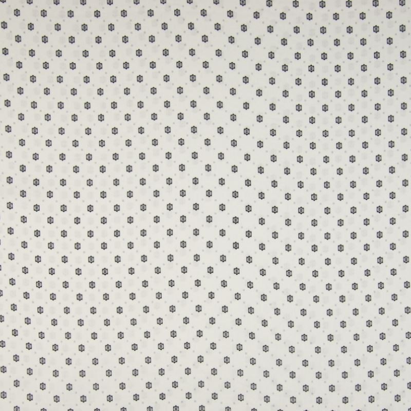 Tissu Coton Imprimé Géometrique Blanc 