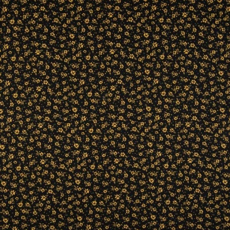 Tissu Coton Imprimé Fleur Noir