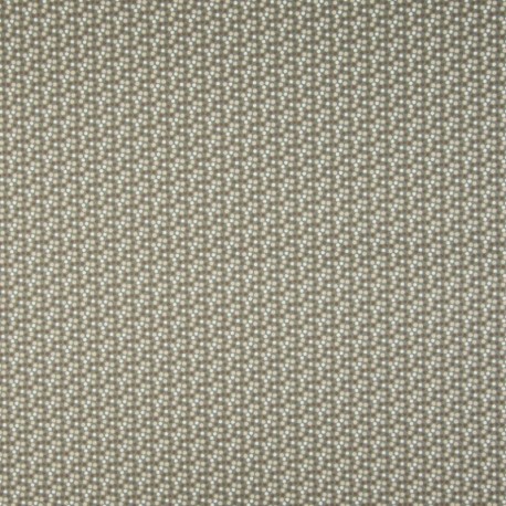 Tissu Coton Imprimé Pois Vert Sable et Marron 