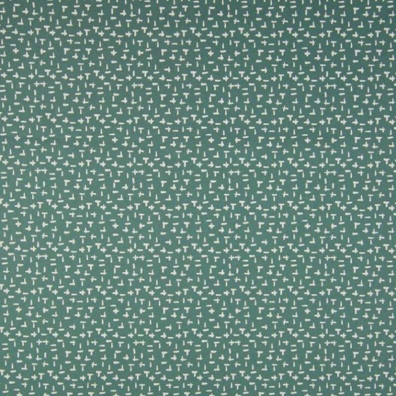 Tissu Coton Imprimé Motif Fond Vert