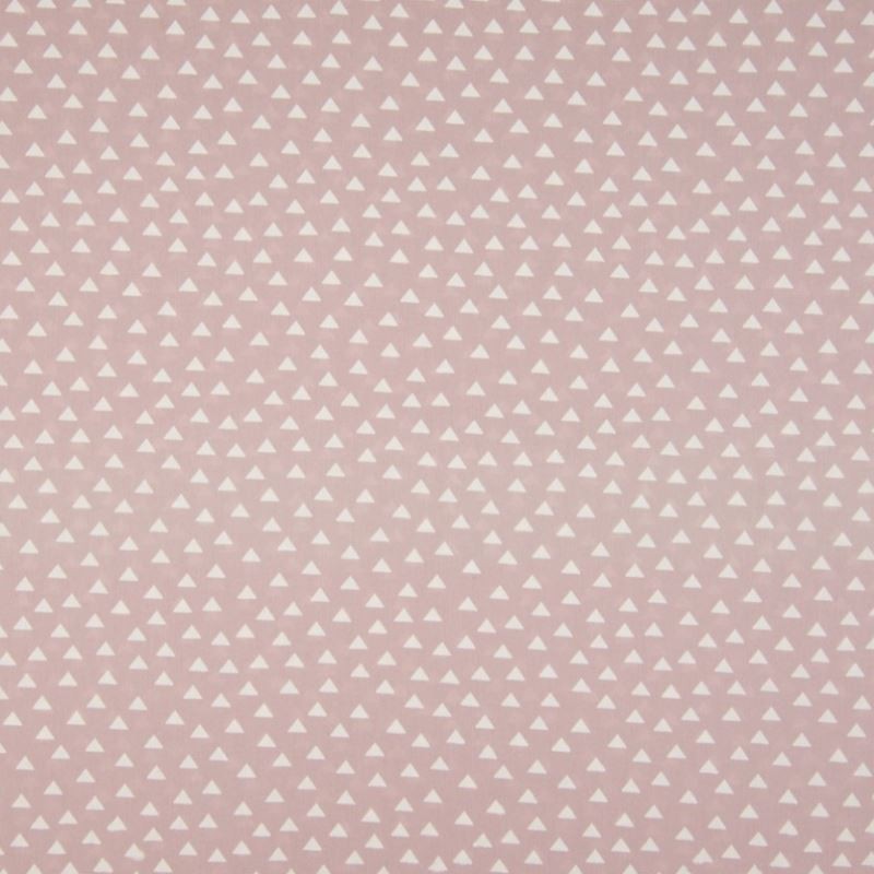 Tissu Coton Imprimé Triangle Fond Rose