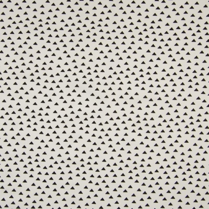 Tissu Coton Imprimé Triangle Fond Ecru