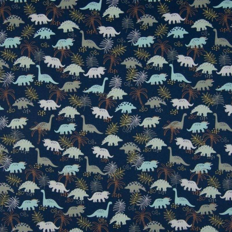 Tissu Coton Imprimé Dinosaure Fond Marine