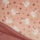 Tissu Polaire Microfibre Double Face Cygne et uni Rose 