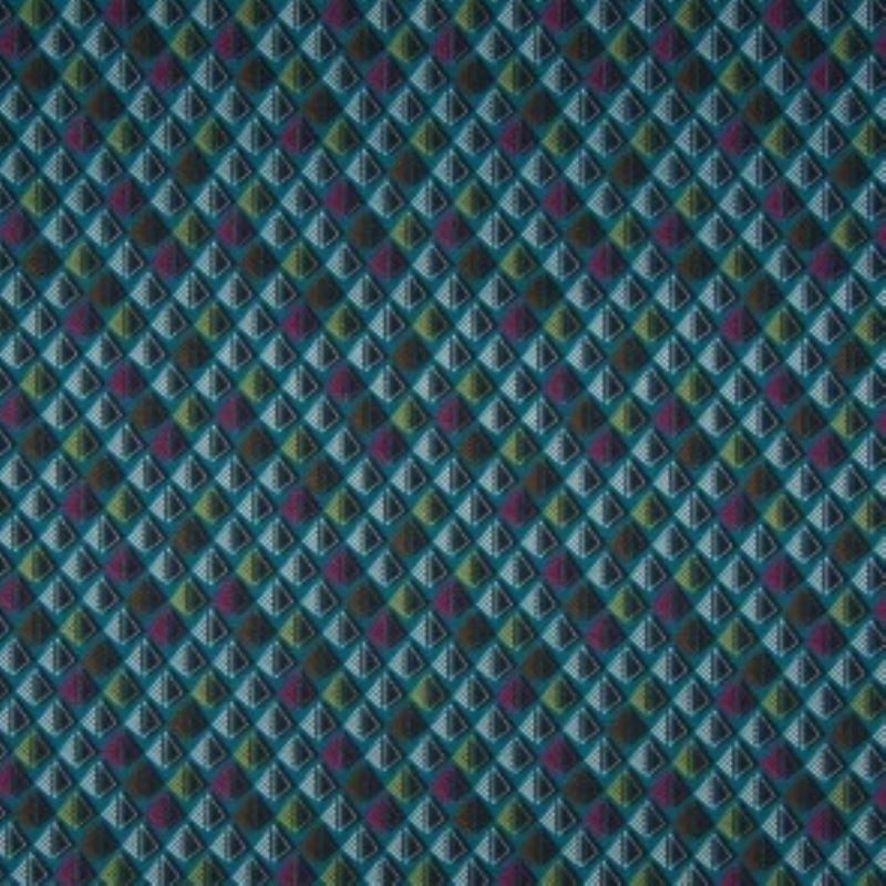 Tissu Jersey Coton Bio Graphique Petrole 