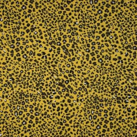Tissu Viscose Leopard Jaune 