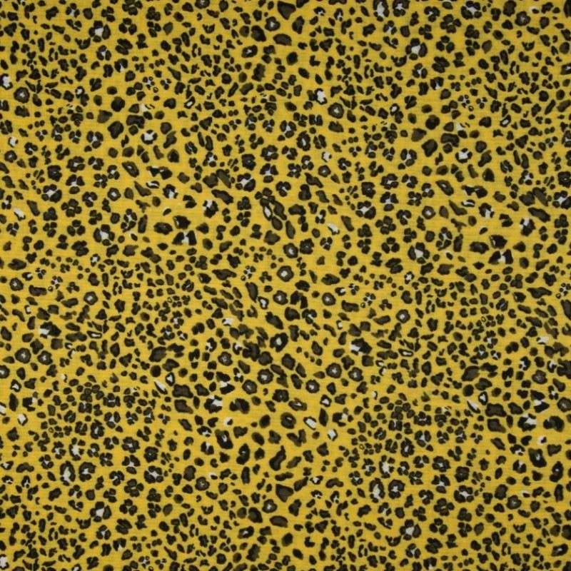 Tissu Viscose Leopard Jaune 