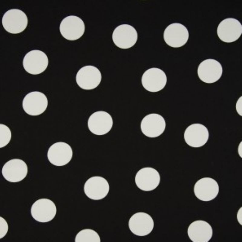 Tissu Viscose Chally Pois Noir blanc 