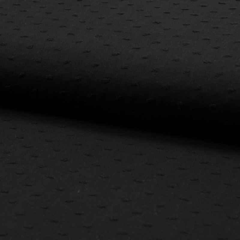Tissu Broderie Bali Noir 