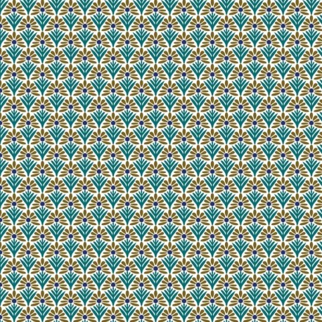 Tissu Cretonne Ecaillette Imprimé Vert