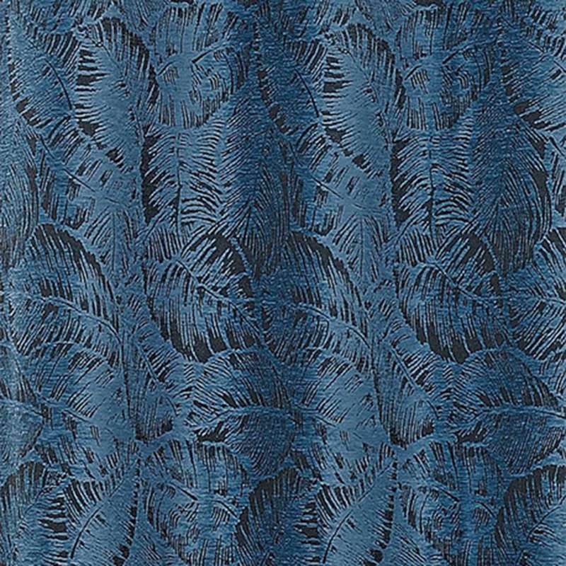 Tissu Jacquard Chenillé Borneo Bleu