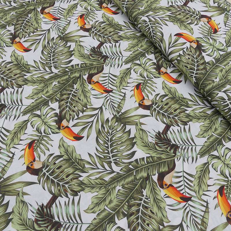 Tissu Popeline Tropic Imprimé Toucan