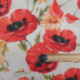 Tissu Laza Enduit Beige Imprimé Coquelicot 