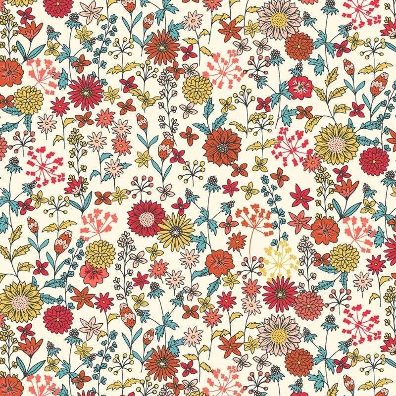 Tissu Valentine Cretonne Ivoire 