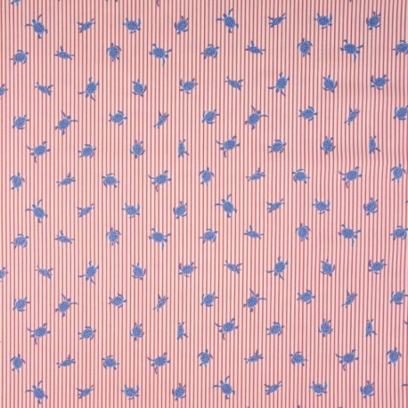 Tissu Coton Imprimé Tortue Rouge 