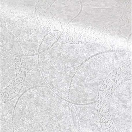 Tissu Toile Cirée Polyline Map Blanc