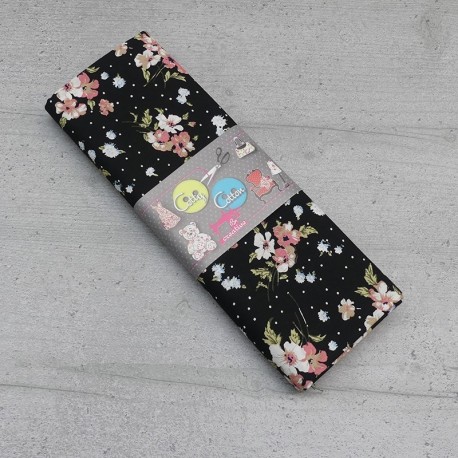 Coupon Cotty Cotton 140x100cm Fond Noir