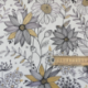 Tissu Daisygold Bachette Blanc noir or