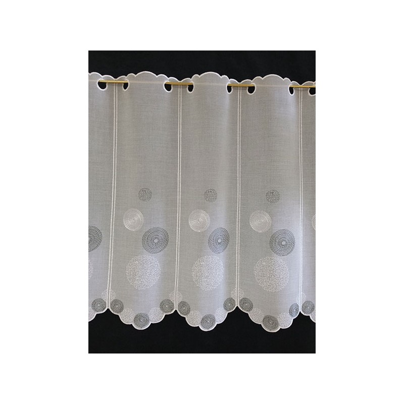 Brise Bise Ronds Etamine Blanc Gris Foncé Hauteur 59 cm