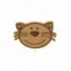 Ecusson Grosse Tête de Chat Marron 