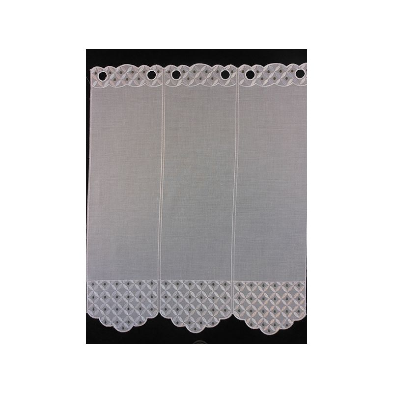 Brise Bise Etamine Blanc Gris Hauteur 60 cm