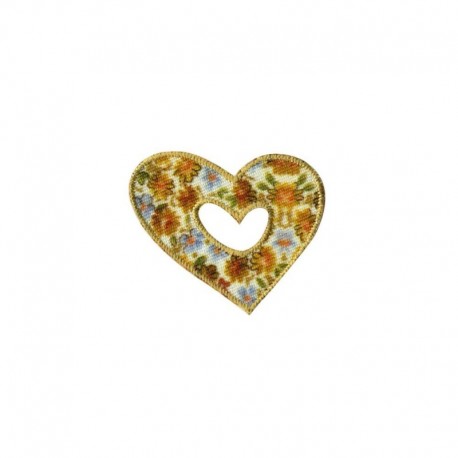 Ecusson Coeur Liberty Jaune