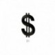 Ecusson Thermocollant Musique Dollars Net Noir 