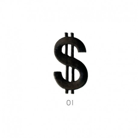 Ecusson Thermocollant Musique Dollars Net Noir 
