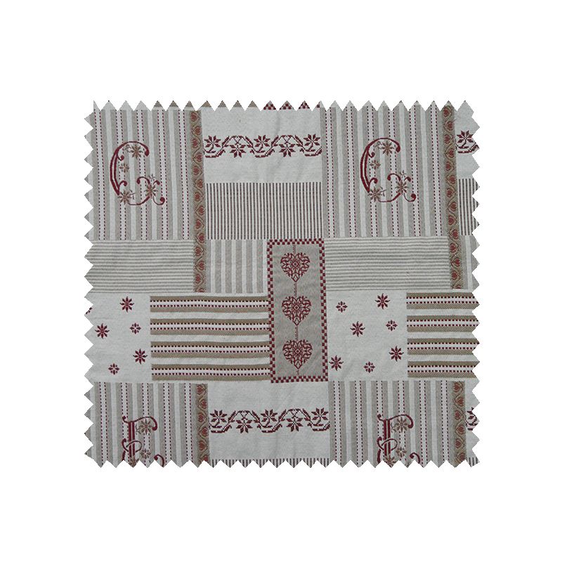 Tissu Jacquard Gap Patch Coloris Lin Rouge