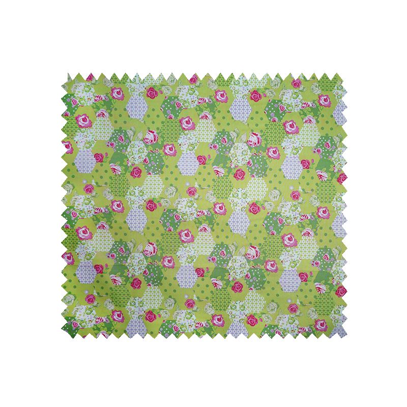 Tissu Coton Imprimé Patch Anis