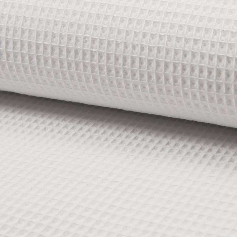 Tissu Nid d'Abeille Uni Blanc