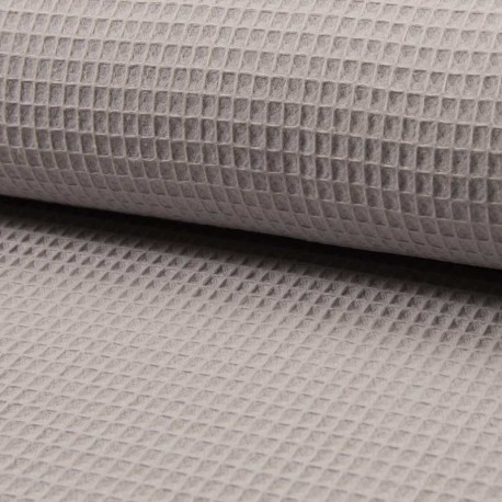 Tissu Nid d'Abeille Uni Souris