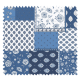 Tissu Cretonne Regalido Patch Bleu Blanc