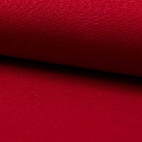 Tissu Bord Cote Uni Rouge