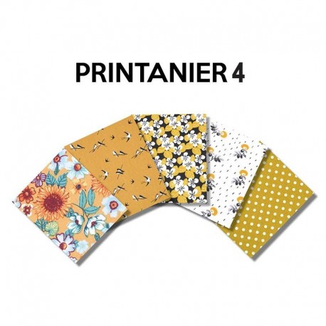 Un Lot de 5 Coupons de Tissu Printanier Multico 45x55 cm