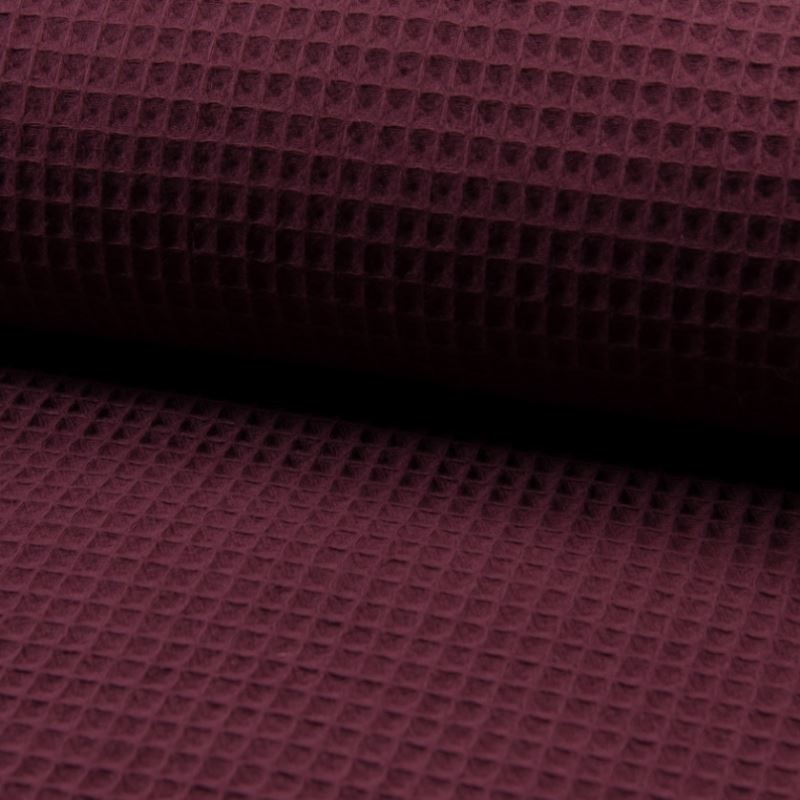 Tissu Nid D'abeille Uni Bordeaux 