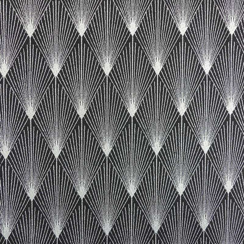 Tissu Comete Jacquard Noir et argent  