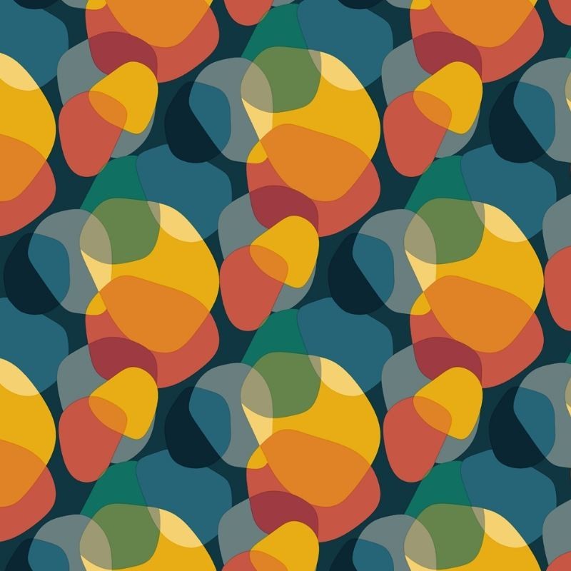 Tissu Sixties Imprimé Multico