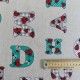 Tissu Lady Bug Toile Imprimée Lettres Naturel 