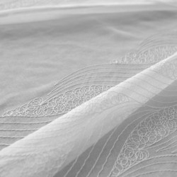 Tissu Voilage Etamine Base Brodée Malo Blanc 