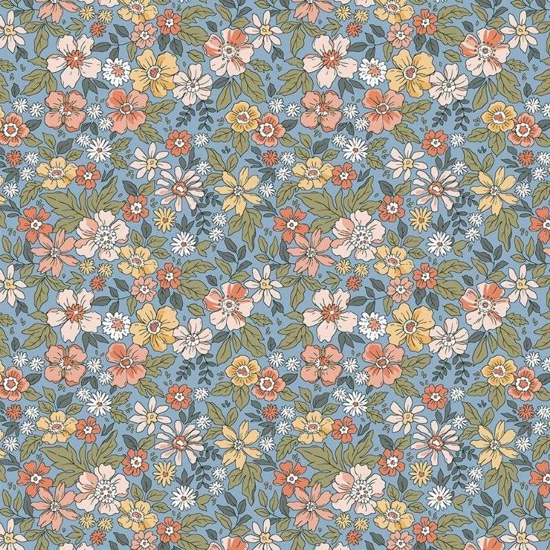 Tissu Pensée Imprimé Ciel 