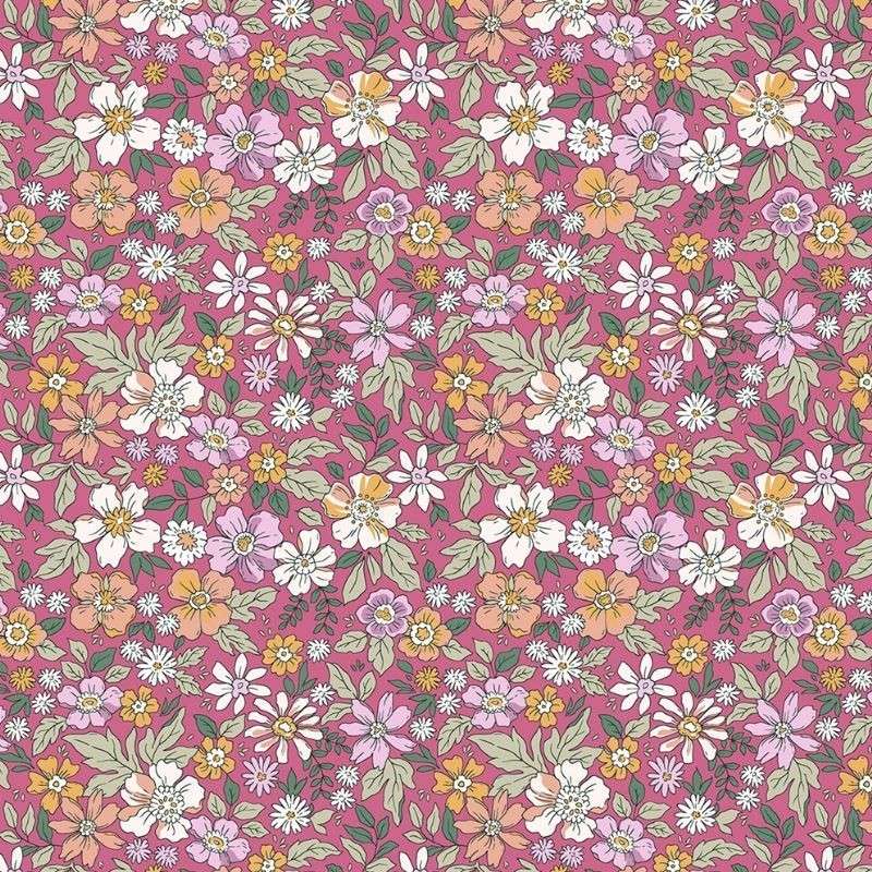 Tissu Pensée Imprimé Rose 