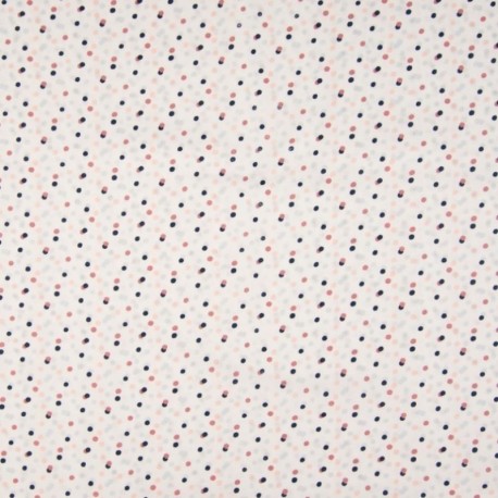 Tissu Coton Imprimé Pois Multico Fond Blanc 