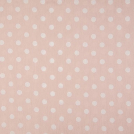 Tissu Coton Imprimé Pois Fond Rose