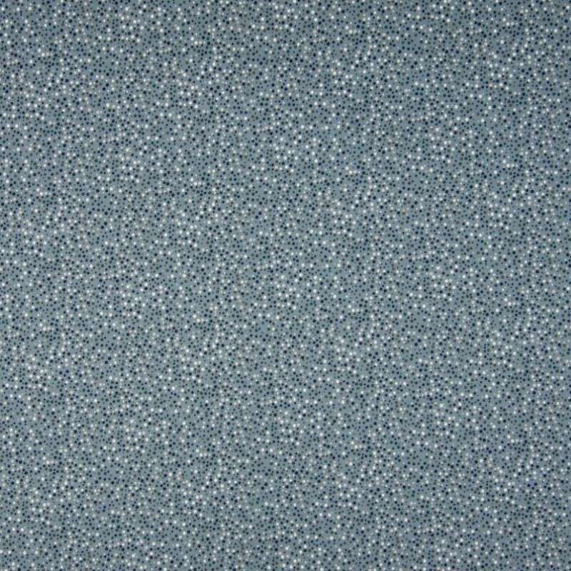 Tissu Jersey Coton Imprimé Pois Fond Bleu