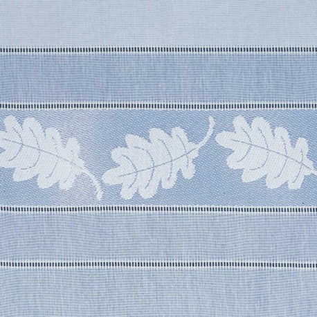 Tissu Voilage Aspect Lin Feuille Chêne Blanc