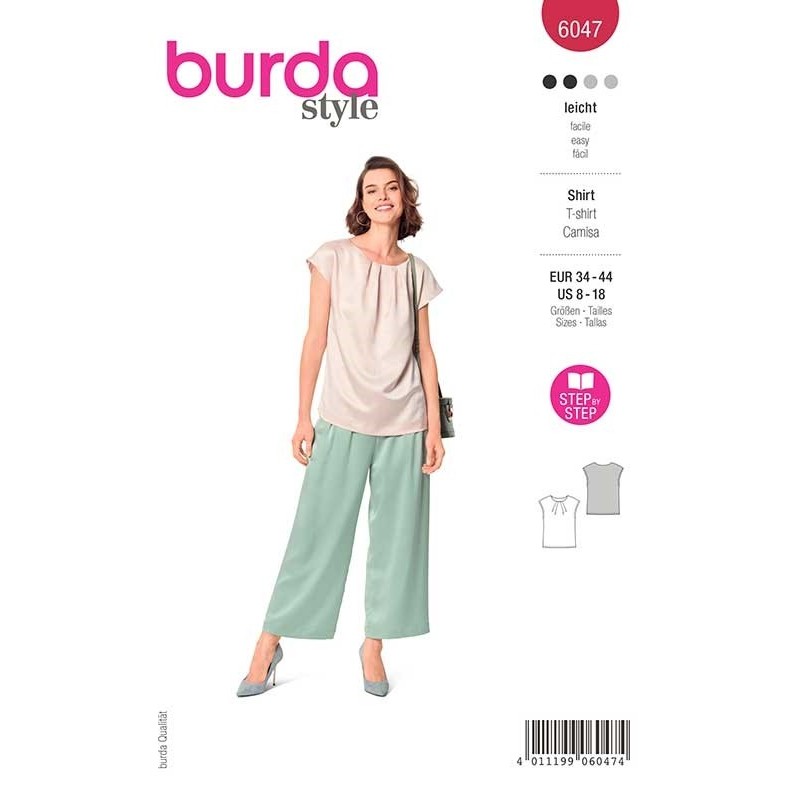 Patron Burda 6047 T Shirt Sans Manche 34/44