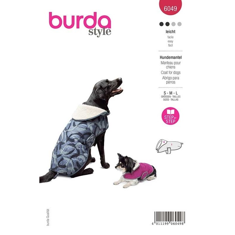 Patron Burda 6049 Manteau Pour Chien S/m/l